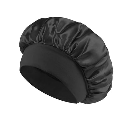 1PC Women's Satin Solid Bonnets Wide-brimmed Night Sleeping Bathing