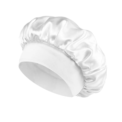 1PC Women's Satin Solid Bonnets Wide-brimmed Night Sleeping Bathing